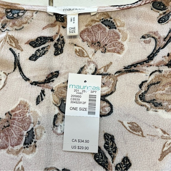 Maurices Floral Kimono Robe One Size New Pink Peach - Picture 9 of 9